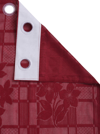 Checkered Floral Design XL Door Curtain Pack of 4 image 2
