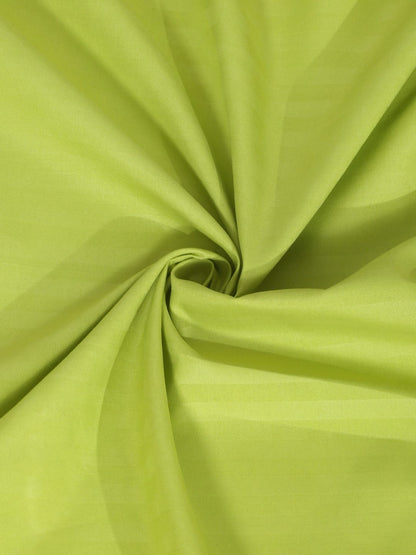 HOSTA HOMES Green Striped 300 TC Fitted Single Bedsheet with 1 Pillow Covers image 3