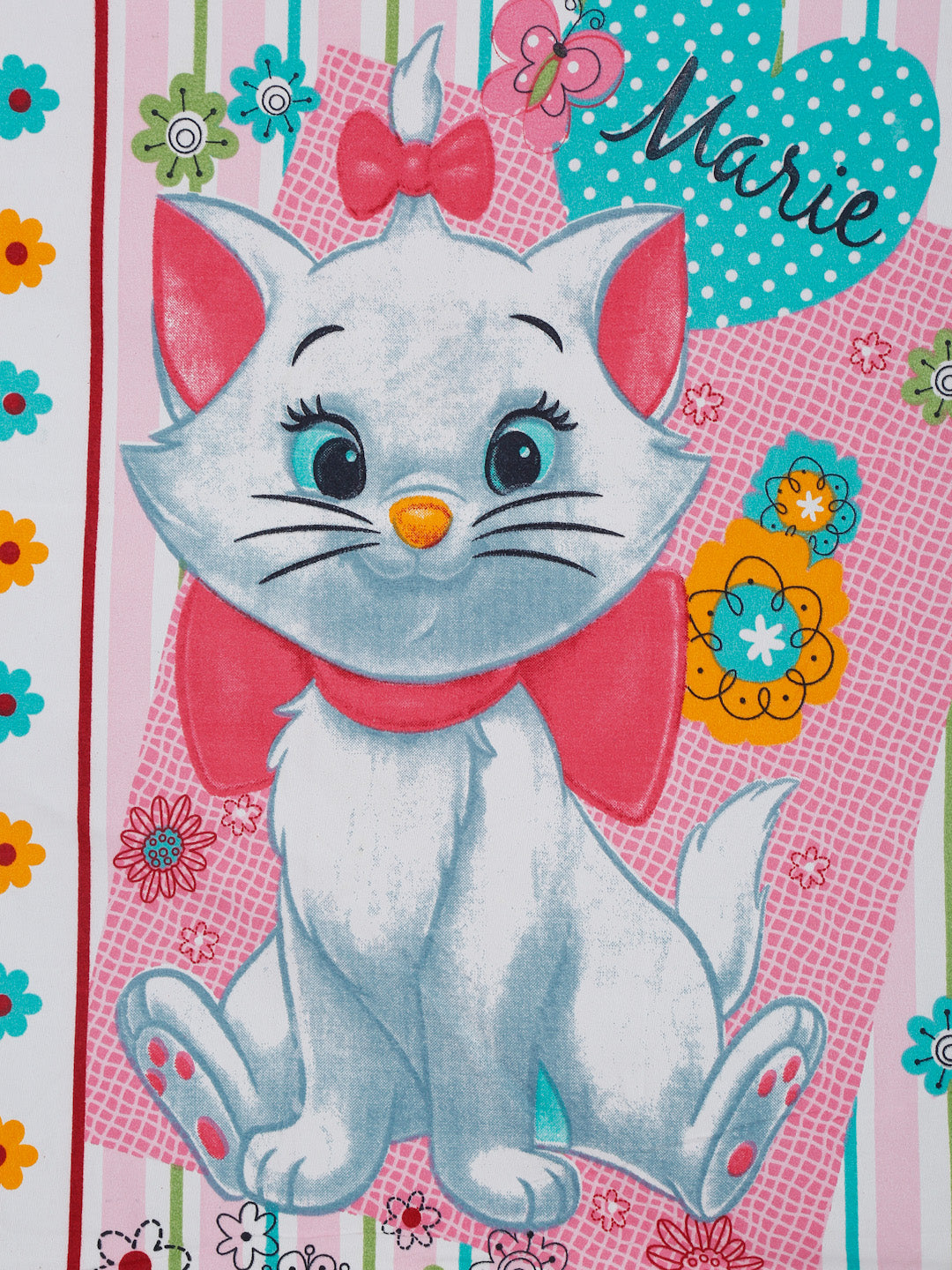 Hosta Homes Kitty Printed Multicolored Kids Bedsheet With Pillow Covers image 3