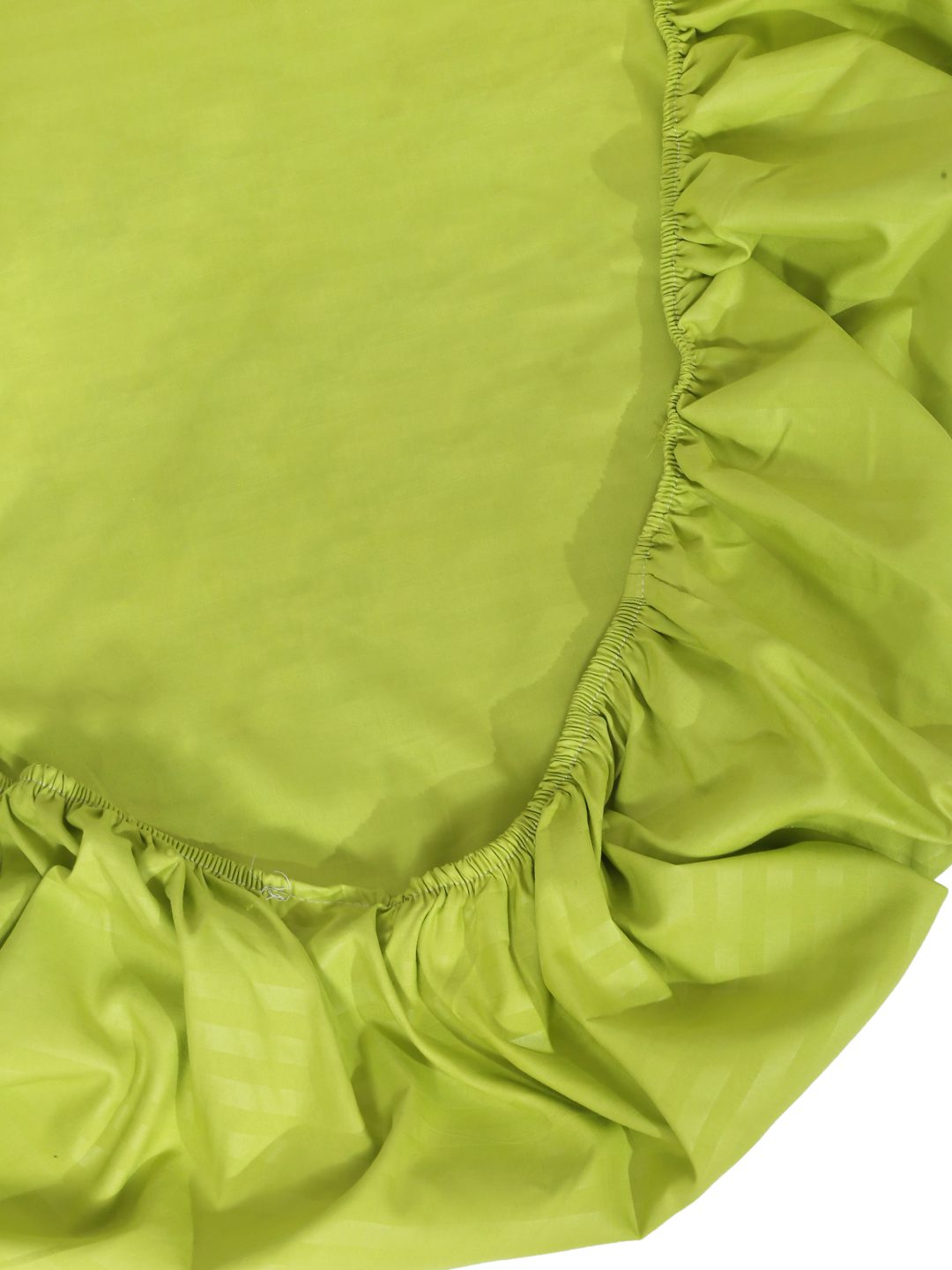 HOSTA HOMES Green Striped 300 TC Fitted Single Bedsheet with 1 Pillow Covers image 2