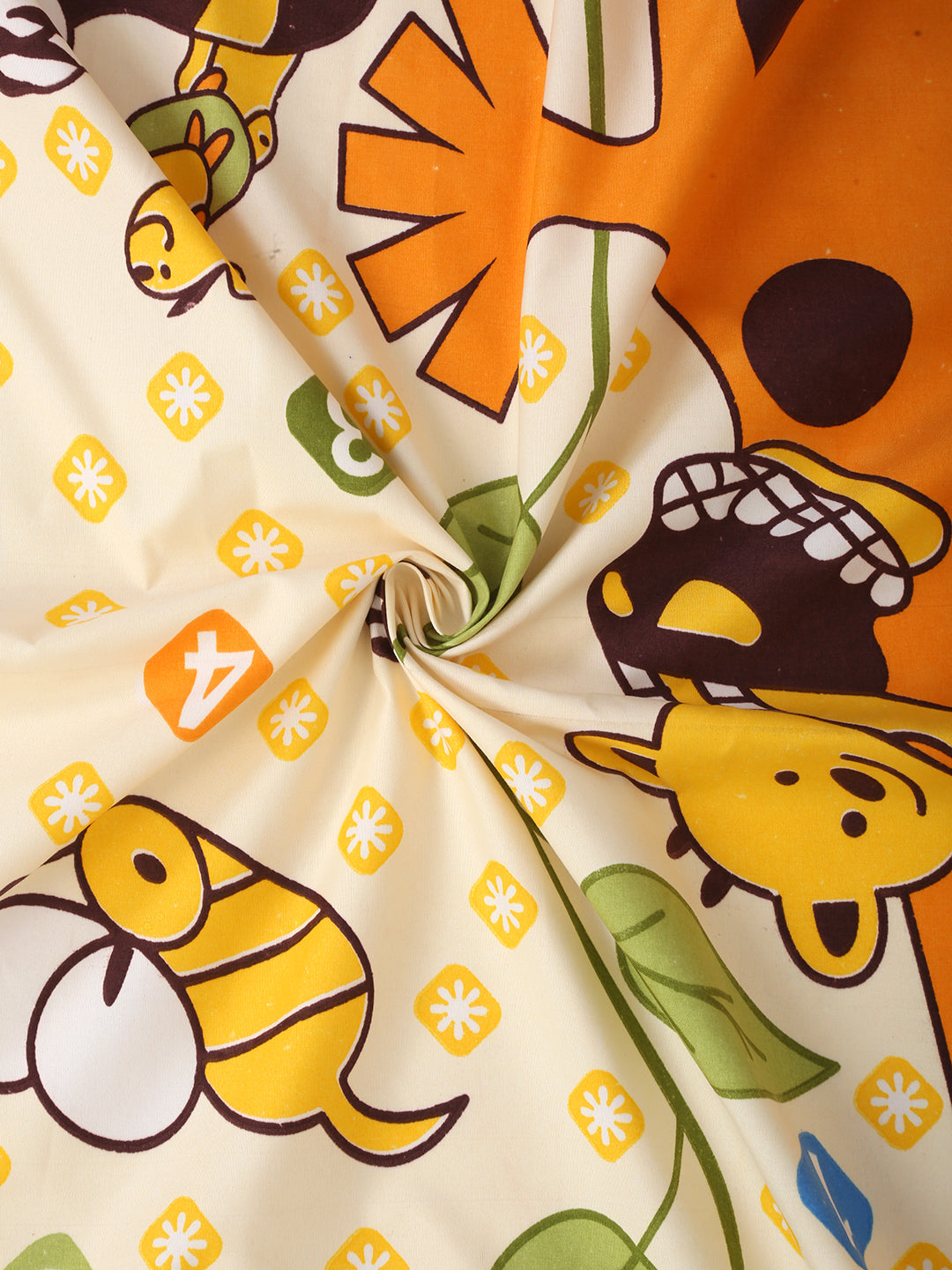 Hosta Homes Jungle Mania Multicolored Kids Bed Sheet With Pillow Cover image 3