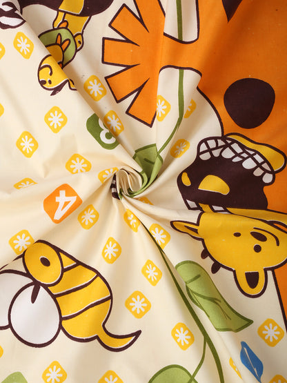 Hosta Homes Jungle Mania Multicolored Kids Bed Sheet With Pillow Cover image 3