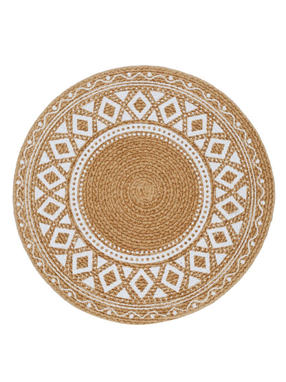 Beige Colored Self Design Jute Table Placemat image 1
