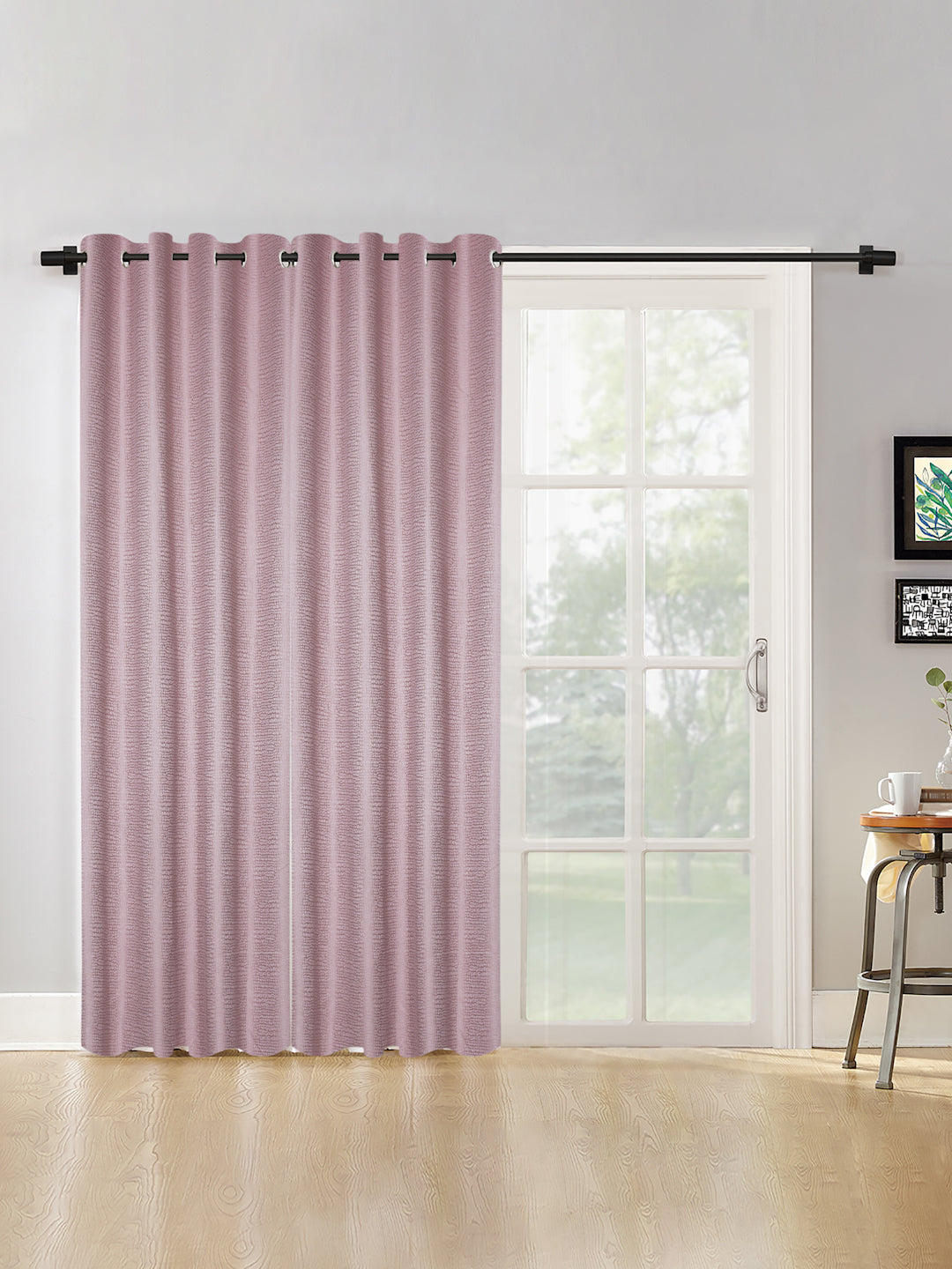 SELF TEXTURED BLACKOUT DOOR CURTAIN PACK OF 2 BY HOSTA HOMES image 0