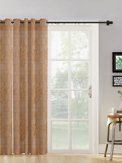 Checkered Floral Design XL Door Curtain Pack of 1 image 0