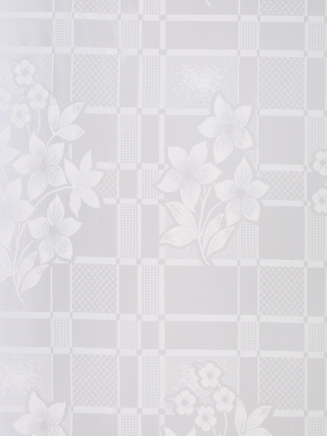 Checkered Floral Design Window Curtain Pack of 1 image 3