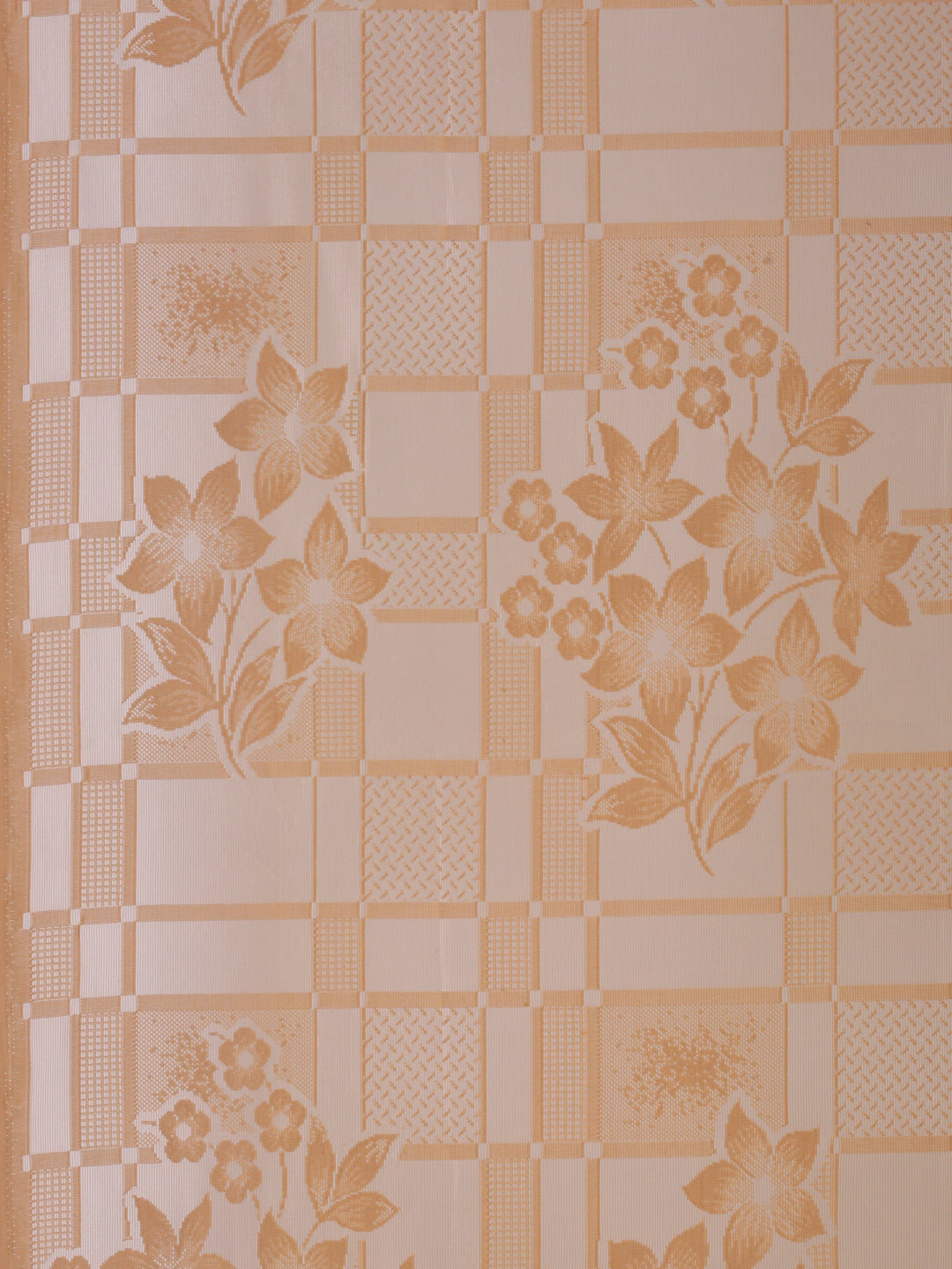 Checkered Floral Design Window Curtain Pack of 2 image 3