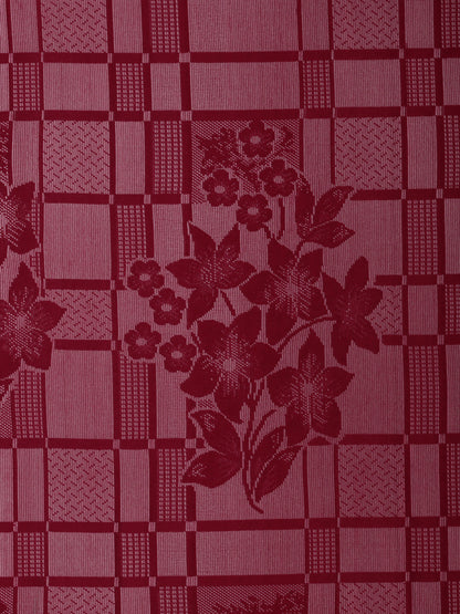 Checkered Floral Design XL Door Curtain Pack of 4 image 3
