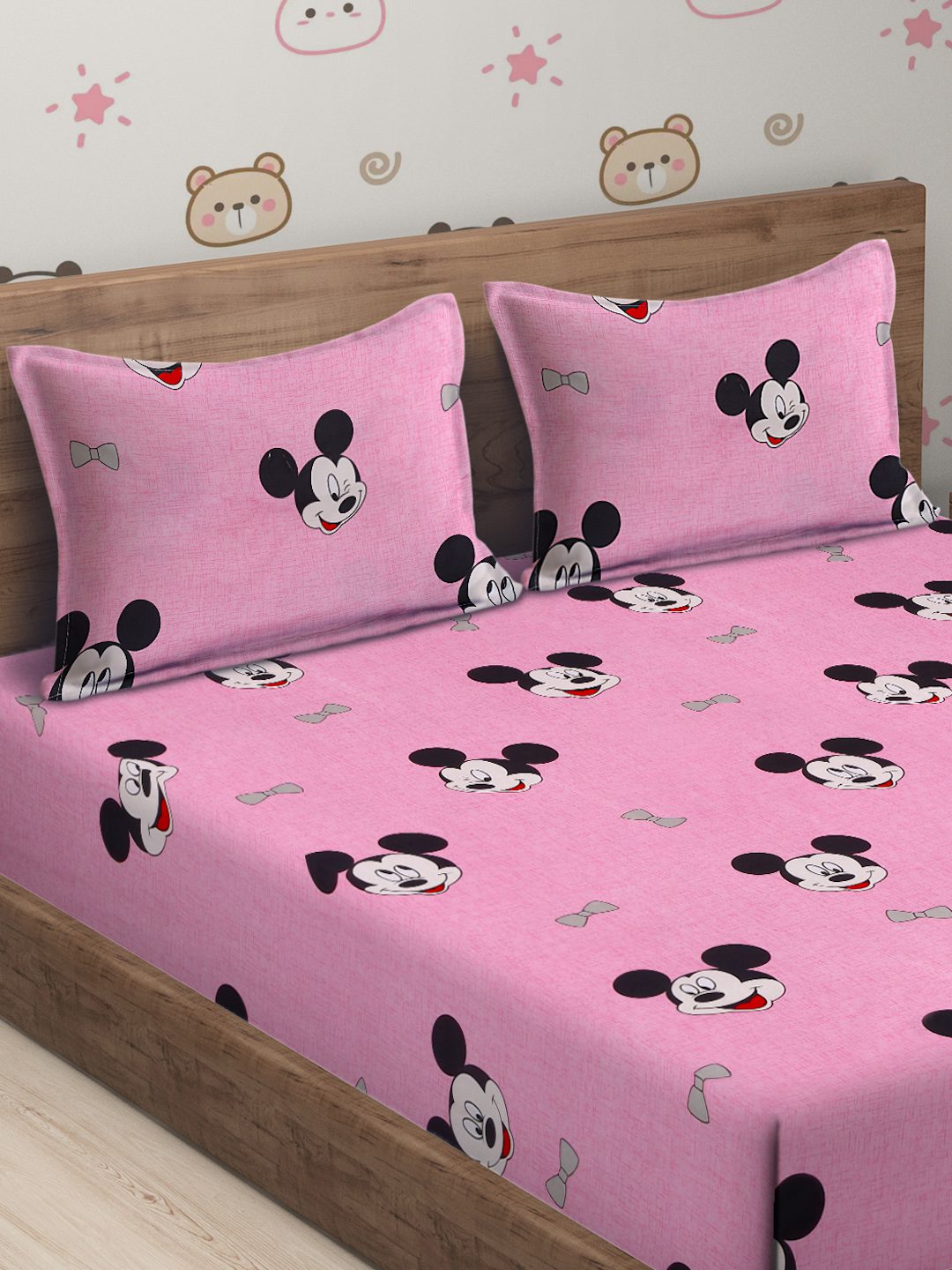 Hosta Homes Mickey Mouse Printed Kids Bed Sheet With Pillow Covers image 2
