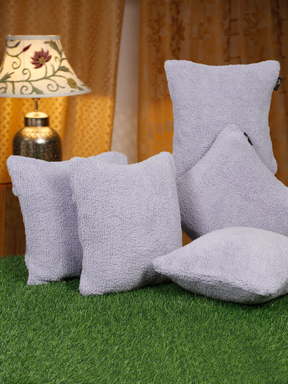 SOFT FUR SOLID PATTERN CUSHION COVERS - Pack of 5 image