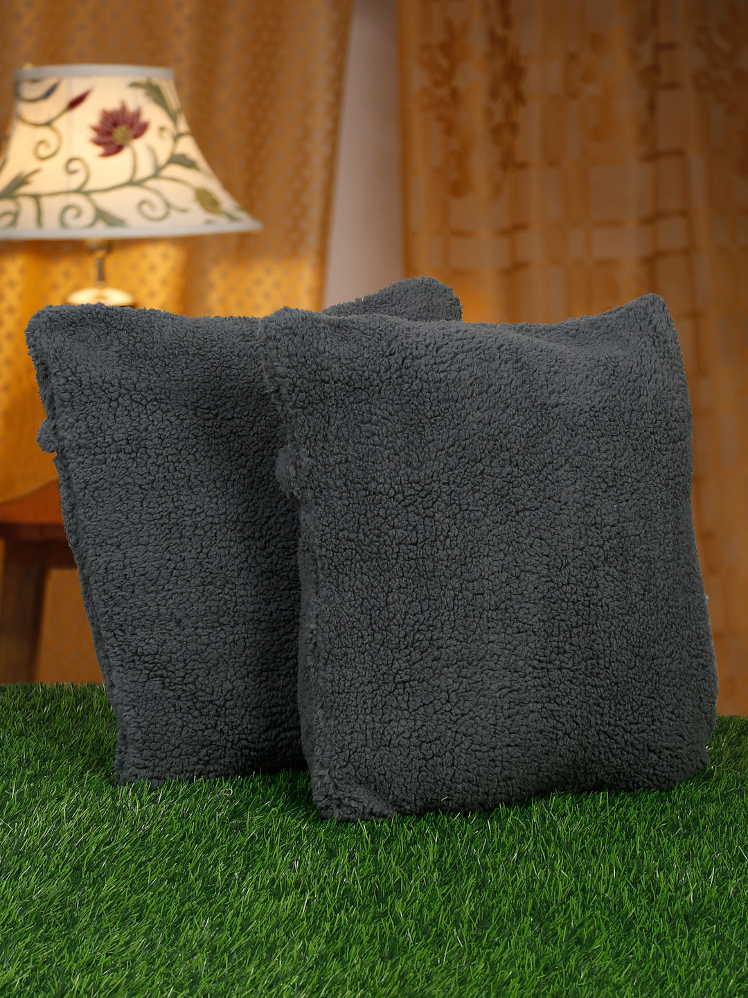 SOFT FUR SOLID PATTERN CUSHION COVERS - Pack of 2 image