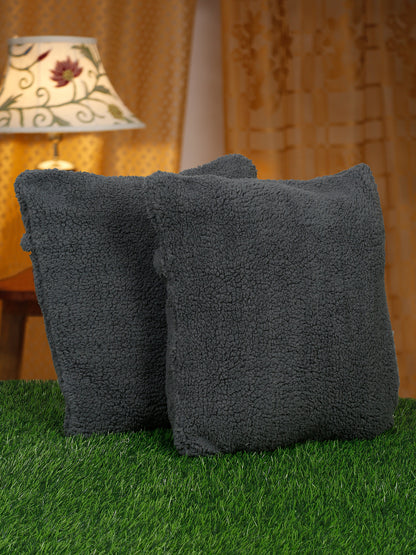SOFT FUR SOLID PATTERN CUSHION COVERS - Pack of 2 image