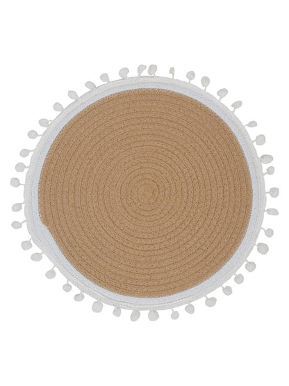 Beige & White Self Design Pure Cotton Table Placemats image 2