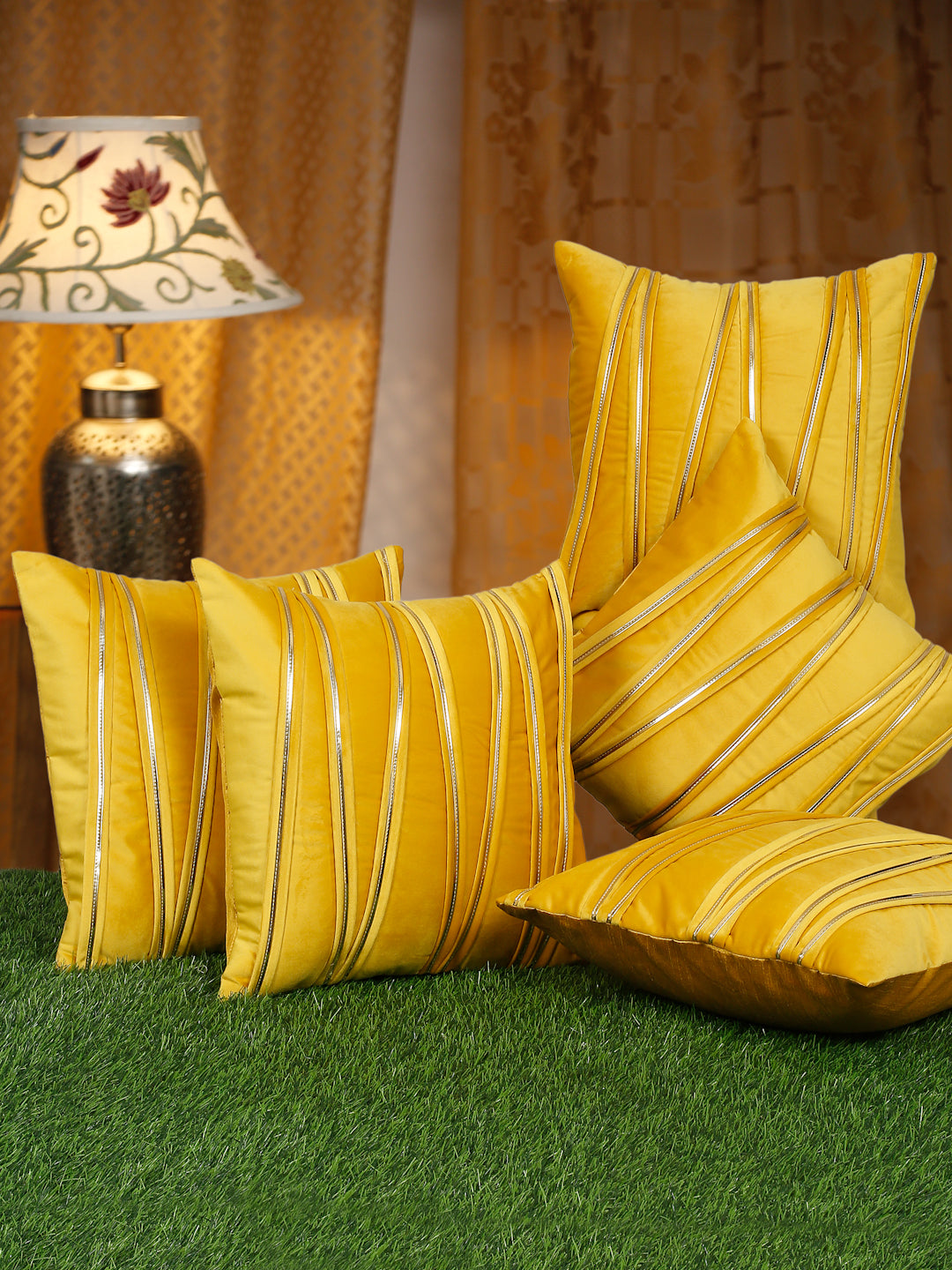 SOFT VELVET LINED PATTERN CUSHION COVERS image 0