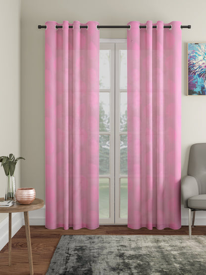 Floral Design Door Curtain Pack of 2 image 0