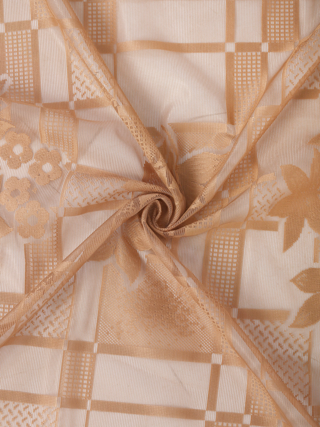 Checkered Floral Design Door Curtain Pack of 4 image 4