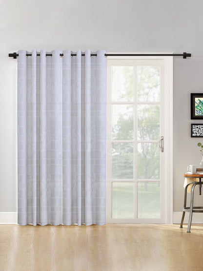 Checkered Floral Design XL Door Curtain Pack of 2 image 0