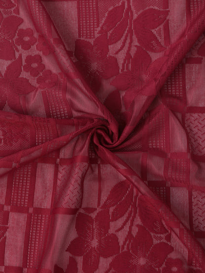 Checkered Floral Design XL Door Curtain Pack of 1 image 4