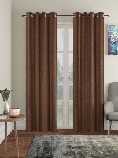 SELF TEXTURED BLACKOUT LONG DOOR CURTAIN PACK OF 2 BY HOSTA HOMES image 0