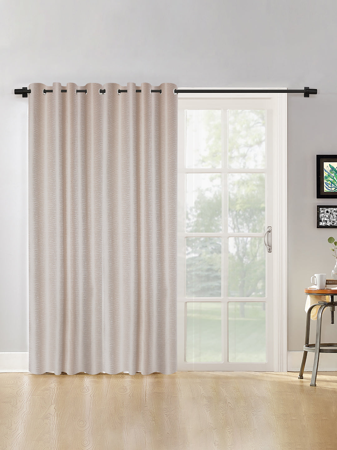 SELF TEXTURED BLACKOUT DOOR CURTAIN PACK OF 2 BY HOSTA HOMES image 0