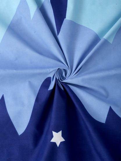 Hosta Homes Moon Star Multicolored Printed Bed Sheet With Pillow Cover image 3