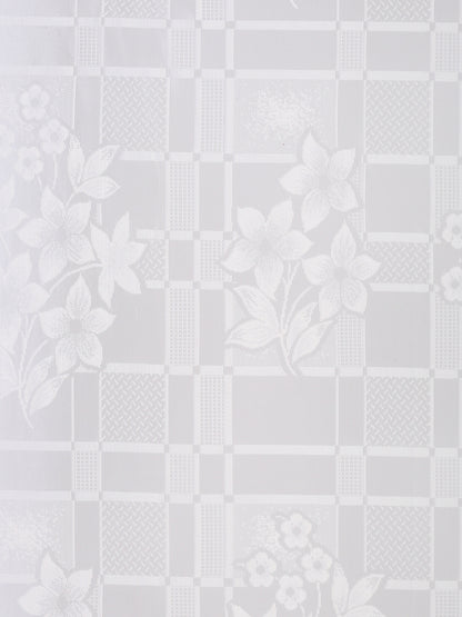 Checkered Floral Design Window Curtain Pack of 4 image 3