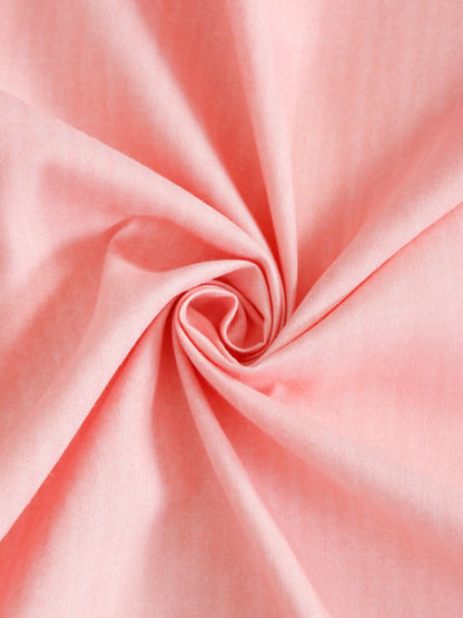 Pink Floral Pure Cotton 280 TC Fitted King Fine Bedsheet with 2 Pillow Covers-100 x 108 inches