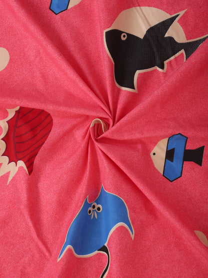 Hosta Homes Dancing Whales Multicolored Kids Bed Sheet With Pillow Cover image 3