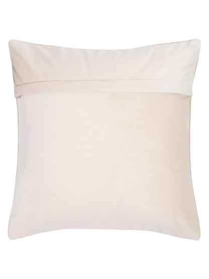 16X16 Soft Velvet , Foil Printed Cream ,Zipper image 3