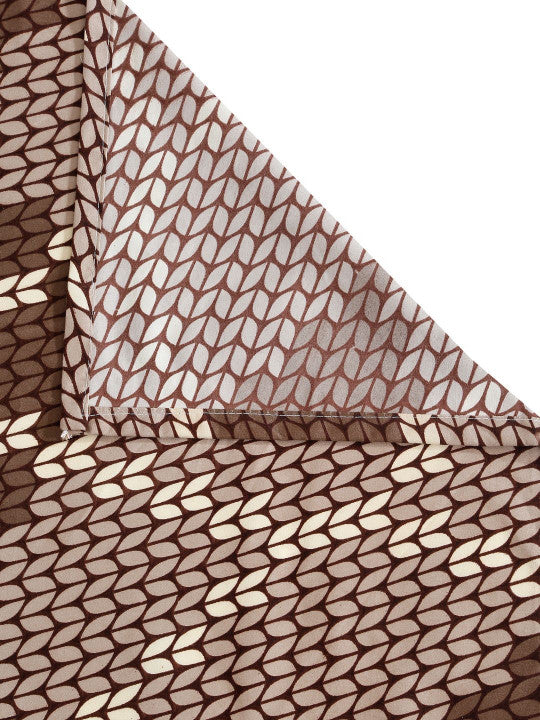 Beige & Brown Abstract Printed 280 TC Single Bedsheet Set-1.52 m x 2.28 m