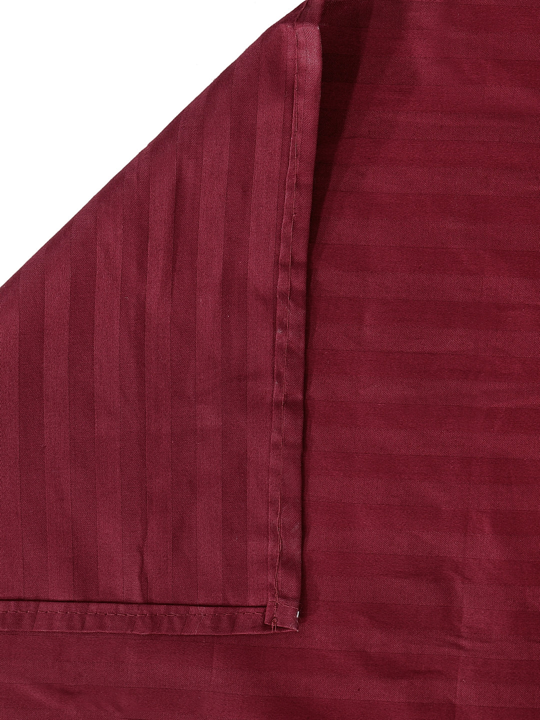 HOSTA HOMES Maroon Striped 300 TC Cotton Bedsheet with Pillow Cover image 4