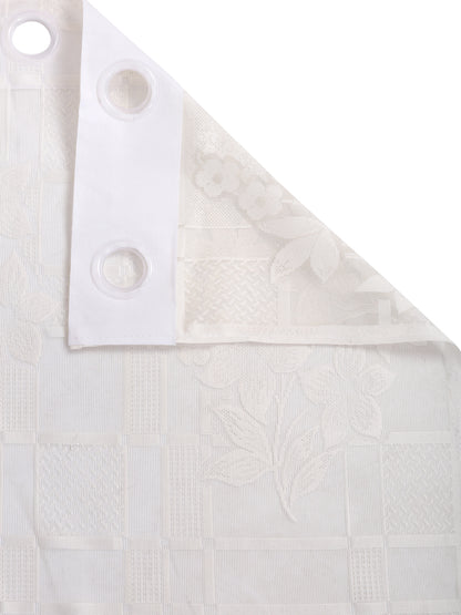 Checkered Floral Design Window Curtain Pack of 4 image 2