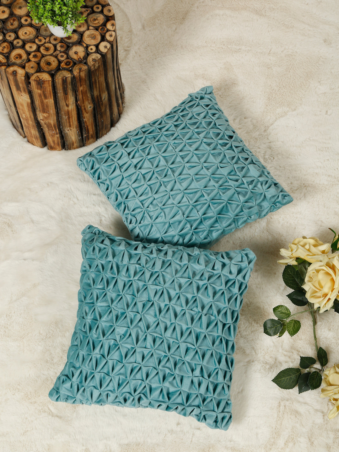 SOFT VELVET HAND CRATFED CUSHION COVERS ( 16 X 16 INCH )