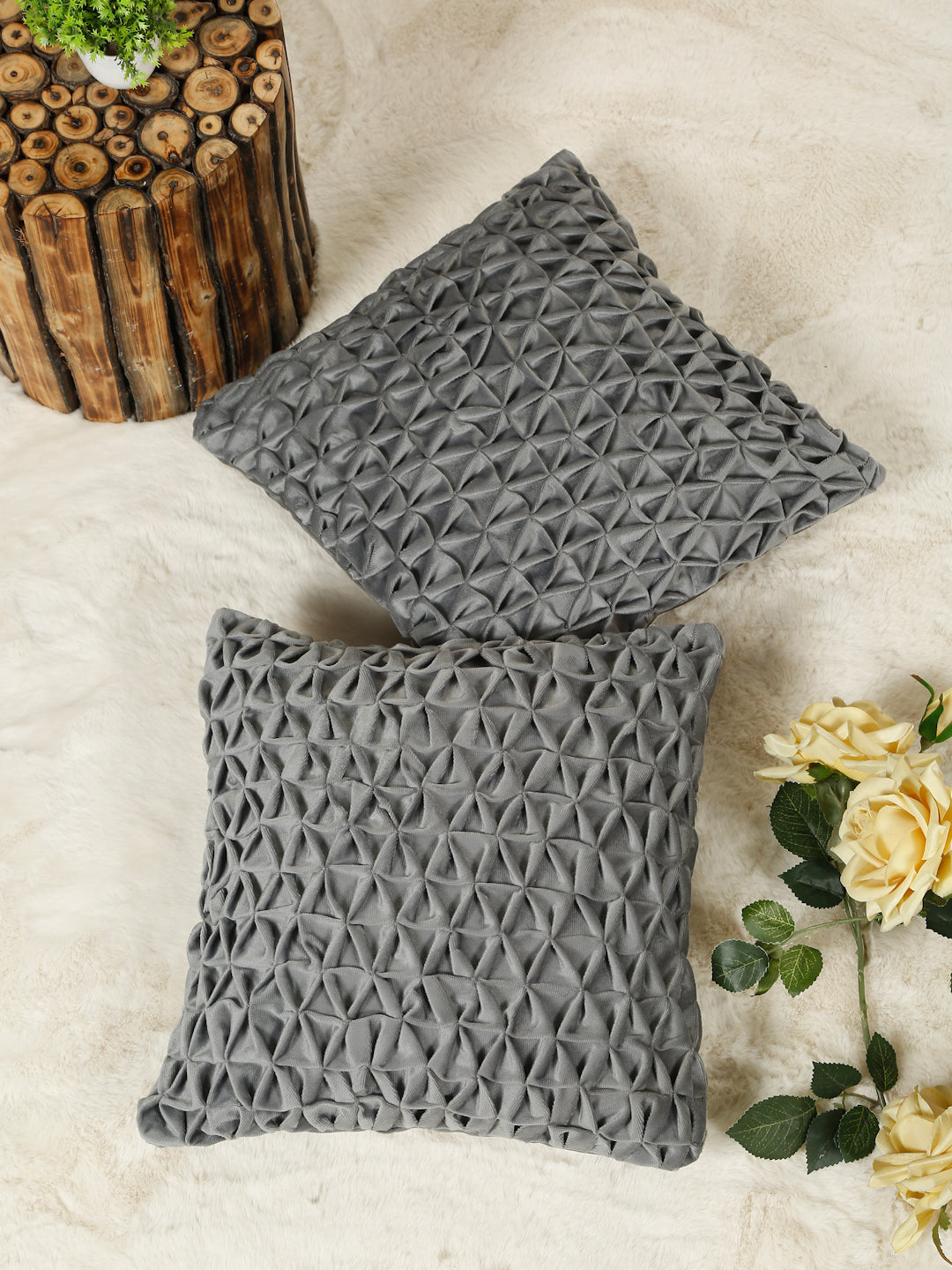 SOFT VELVET HAND CRATFED CUSHION COVERS ( 16 X 16 INCH )