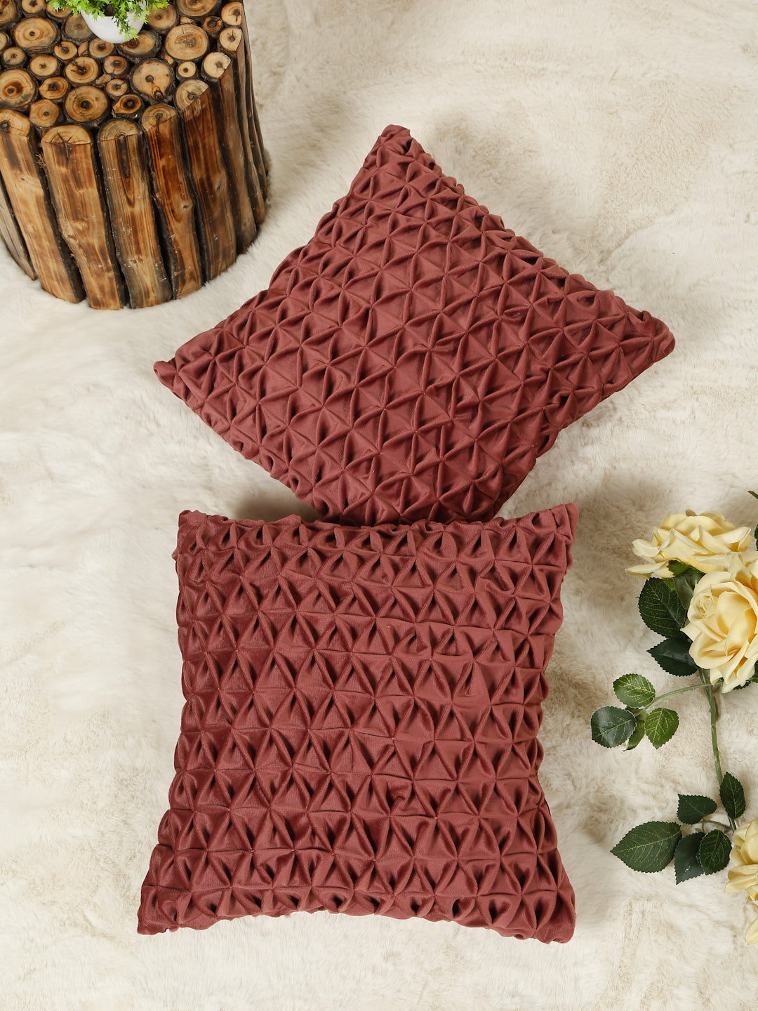 SOFT VELVET HAND CRATFED CUSHION COVERS ( 16 X 16 INCH )