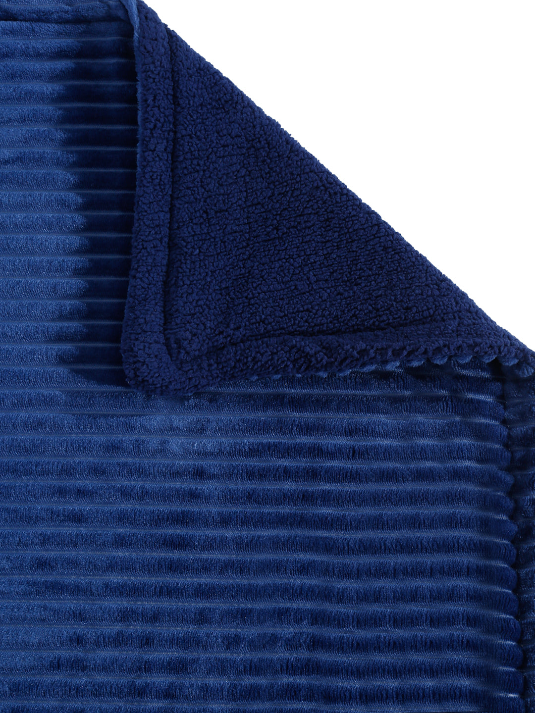 Blue Luxury Ultra Soft Embossed Sherpa Double Bed Blanket