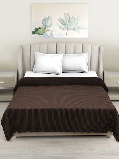 Brown Luxury Ultra Soft Embossed Sherpa Double Bed Blanket