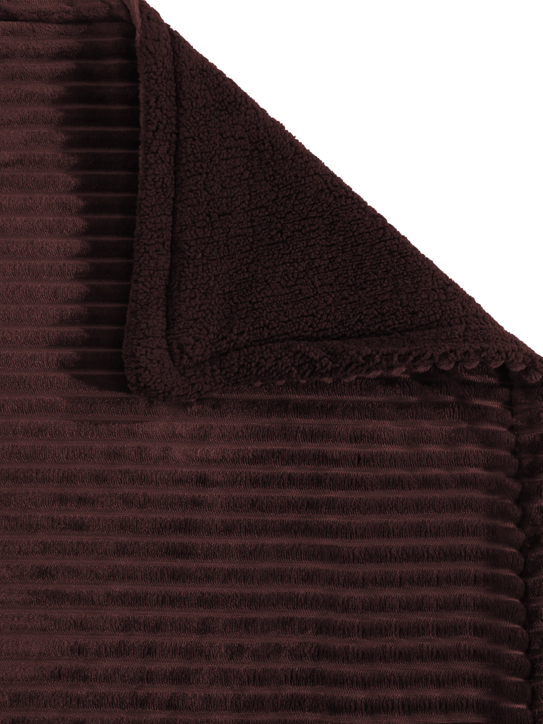 Brown Luxury Ultra Soft Embossed Sherpa Double Bed Blanket