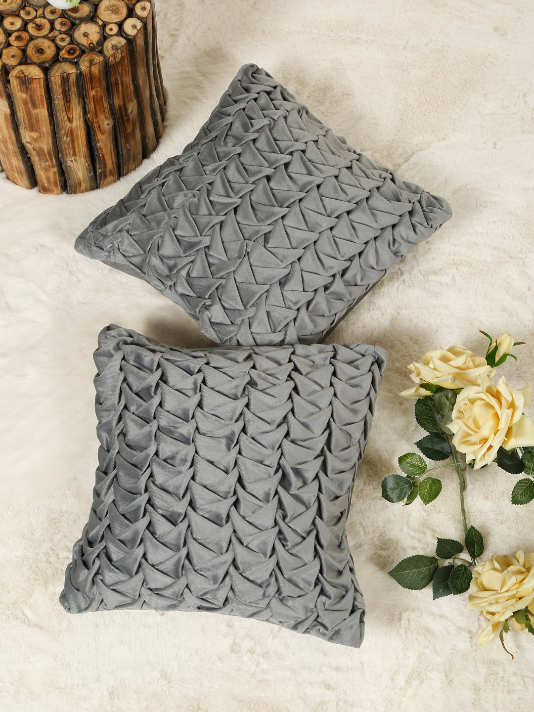 SOFT VELVET HAND CRATFED CUSHION COVERS ( 16 X 16 INCH )