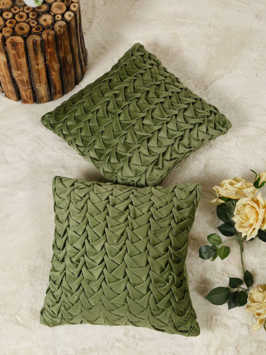 SOFT VELVET HAND CRATFED CUSHION COVERS ( 16 X 16 INCH )