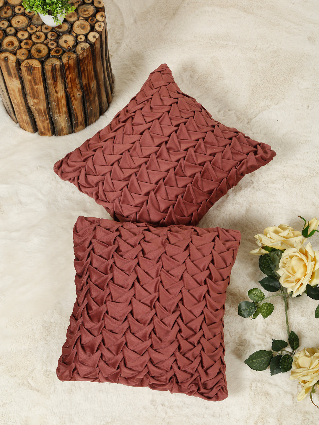 SOFT VELVET HAND CRATFED CUSHION COVERS ( 16 X 16 INCH )