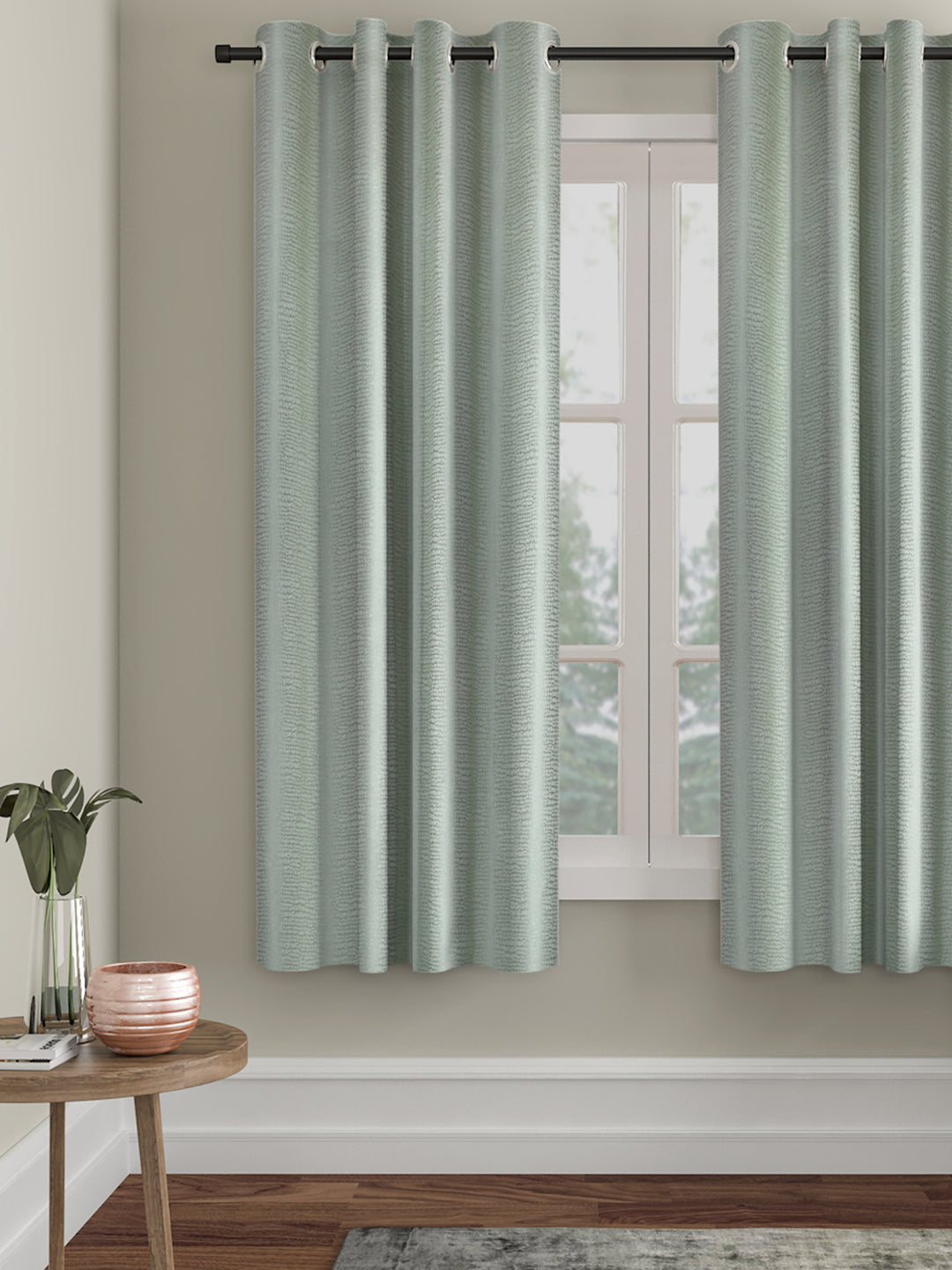 Self Design Polyester Blackout Curtains  (PACK OF 1)