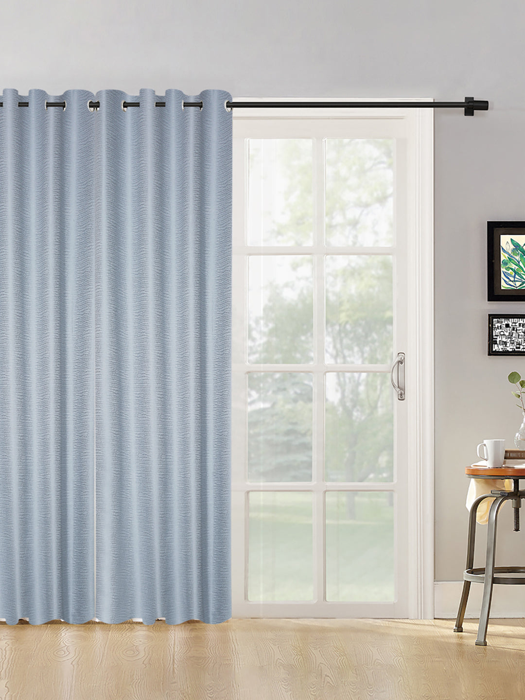 Self Design Polyester Blackout Curtains  (PACK OF 1)