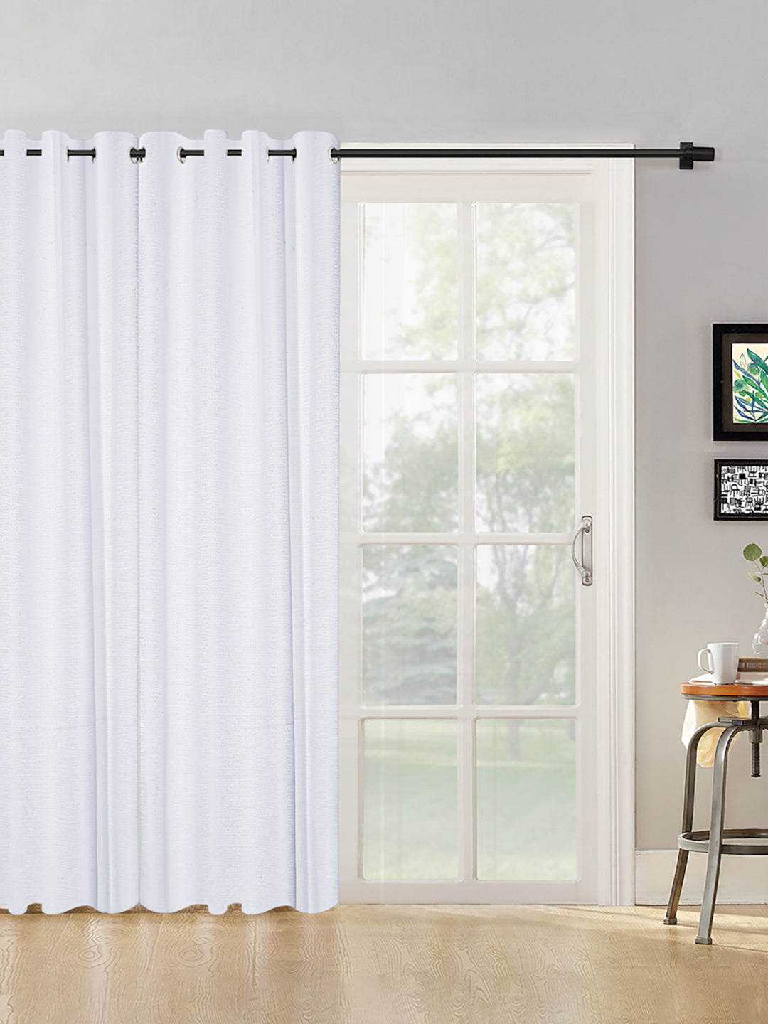 Self Design Polyester Blackout Curtains  (PACK OF 1)