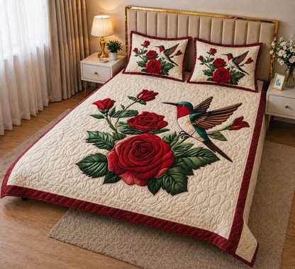 Soft Fabric 7D Quilted Printed Double Bed Sheet with 2 Pillow Covers