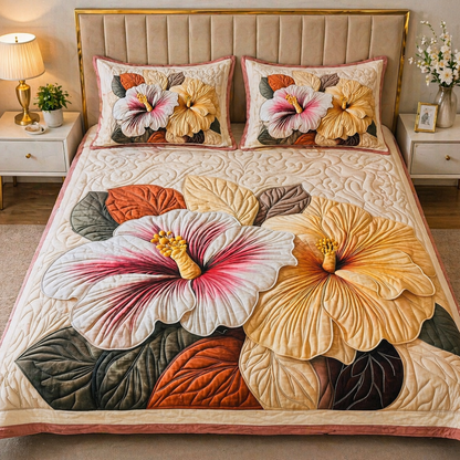 Soft Fabric 7D Quilted Printed Double Bed Sheet with 2 Pillow Covers