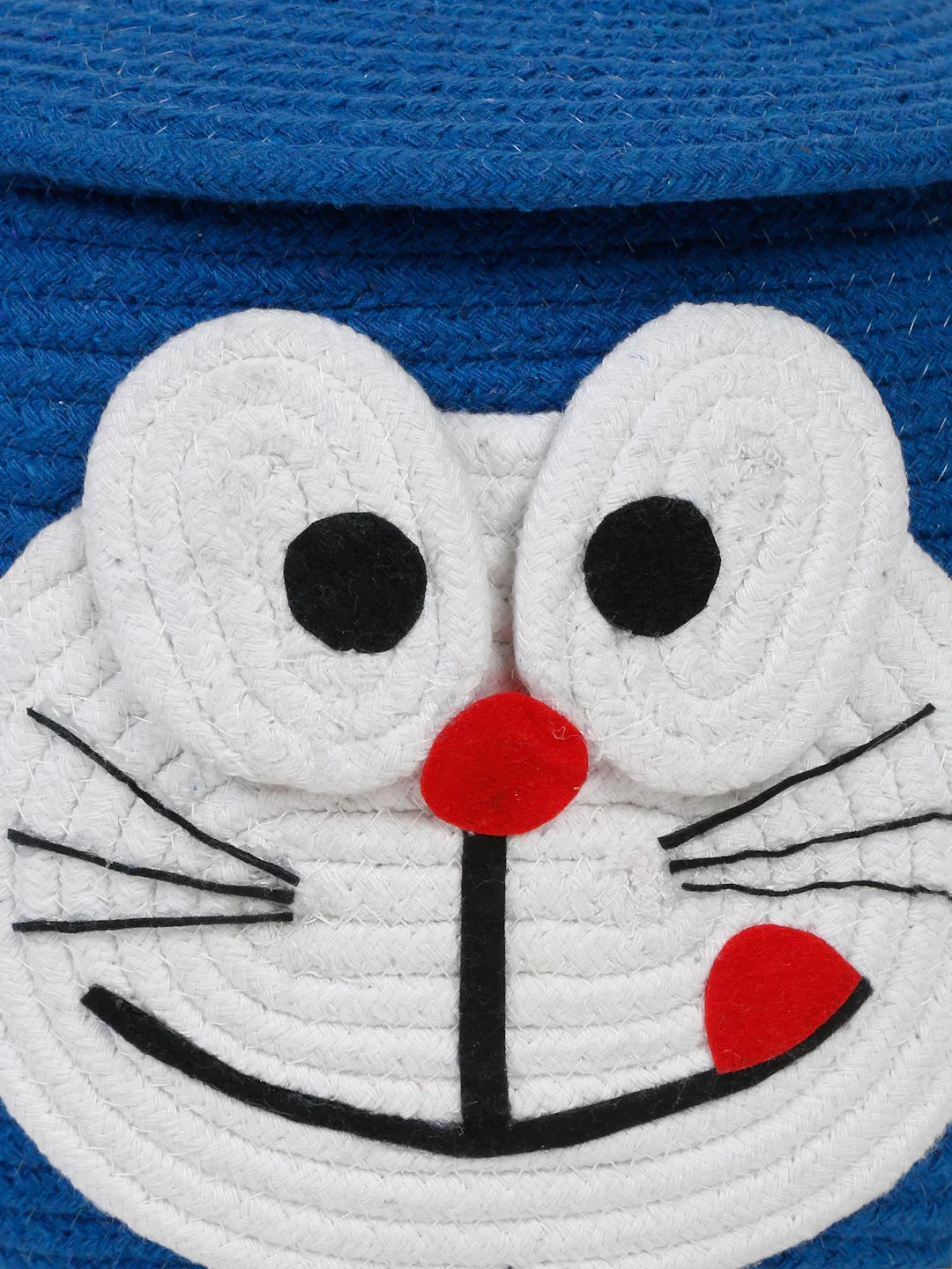 Decorative blue cat laundry hamper for kids’ room