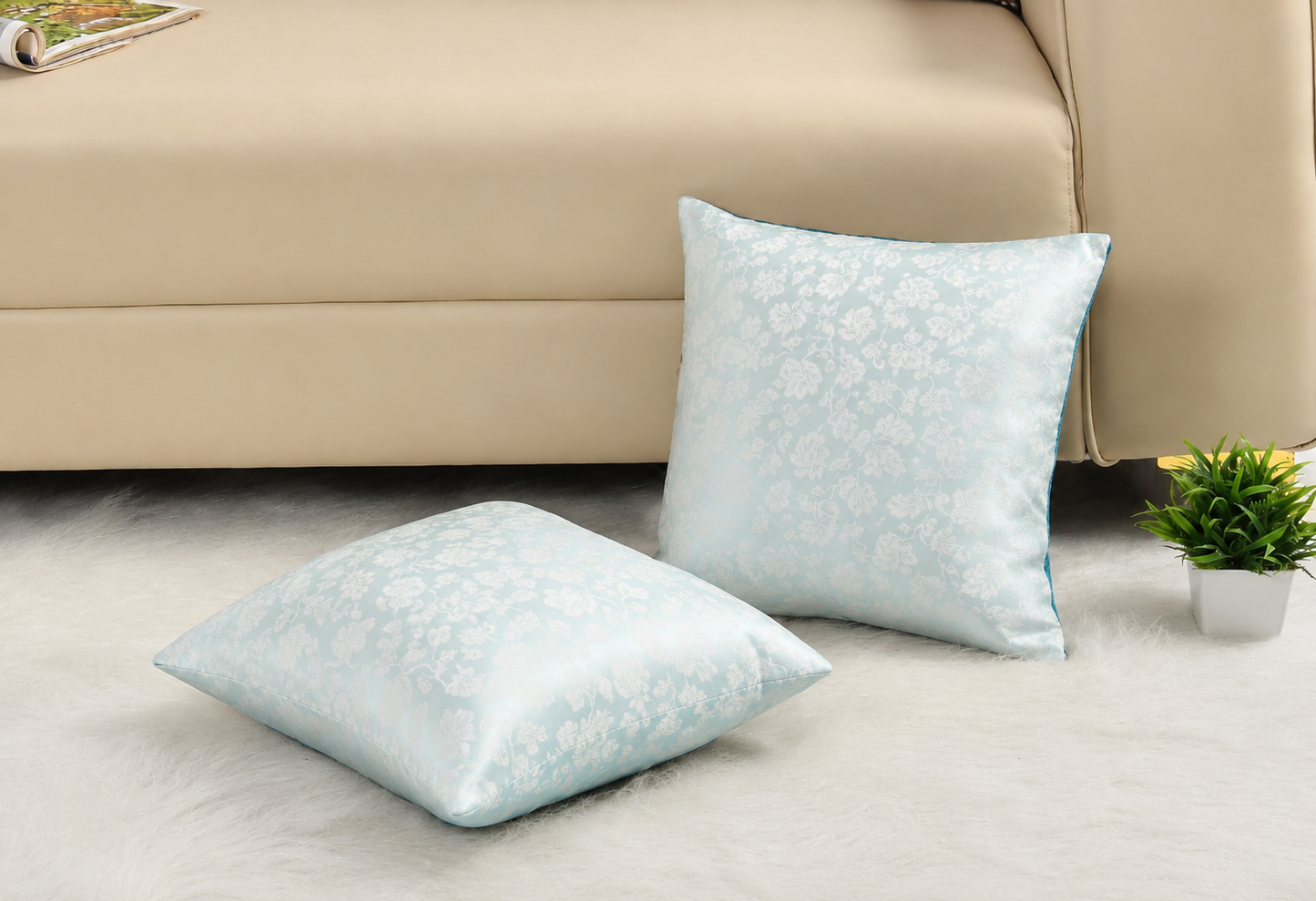 Self Design Jacquard Polyester cushion coverS ( 16 X 16 :: 24 X 24 INCH )
