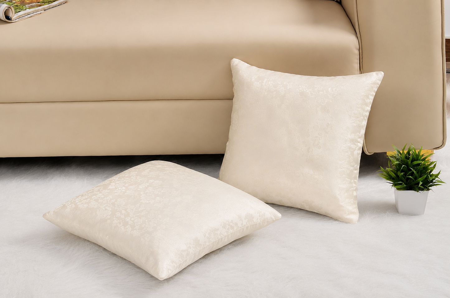 Self Design Jacquard Polyester cushion coverS ( 16 X 16 :: 24 X 24 INCH )