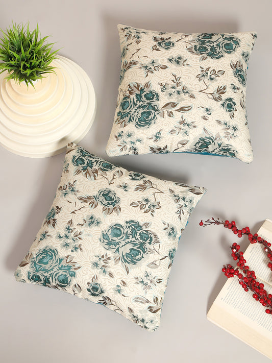 Self Design Jacquard Floral cushion coverS (  16 X 16 :: 24 X 24 INCH )